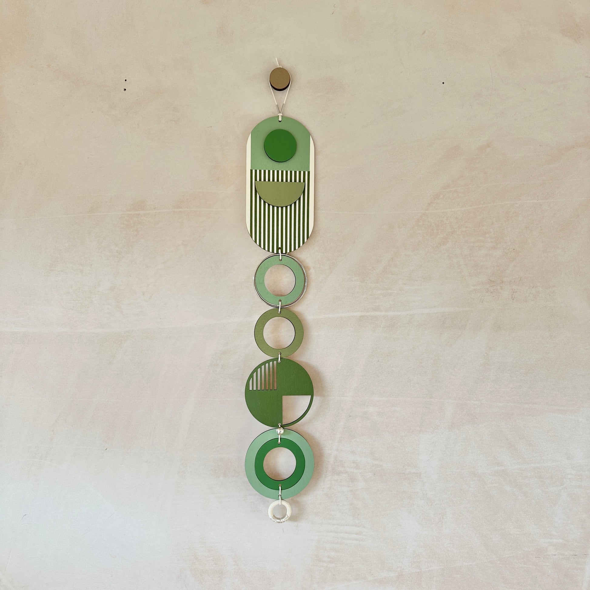 Green Geometric Wall Hanging Mid Century Modern Art