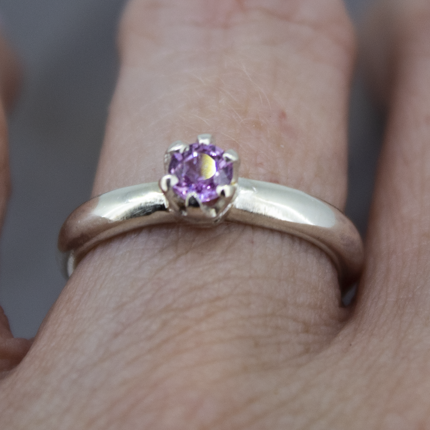 Pink Sapphire Solitaire Ring
