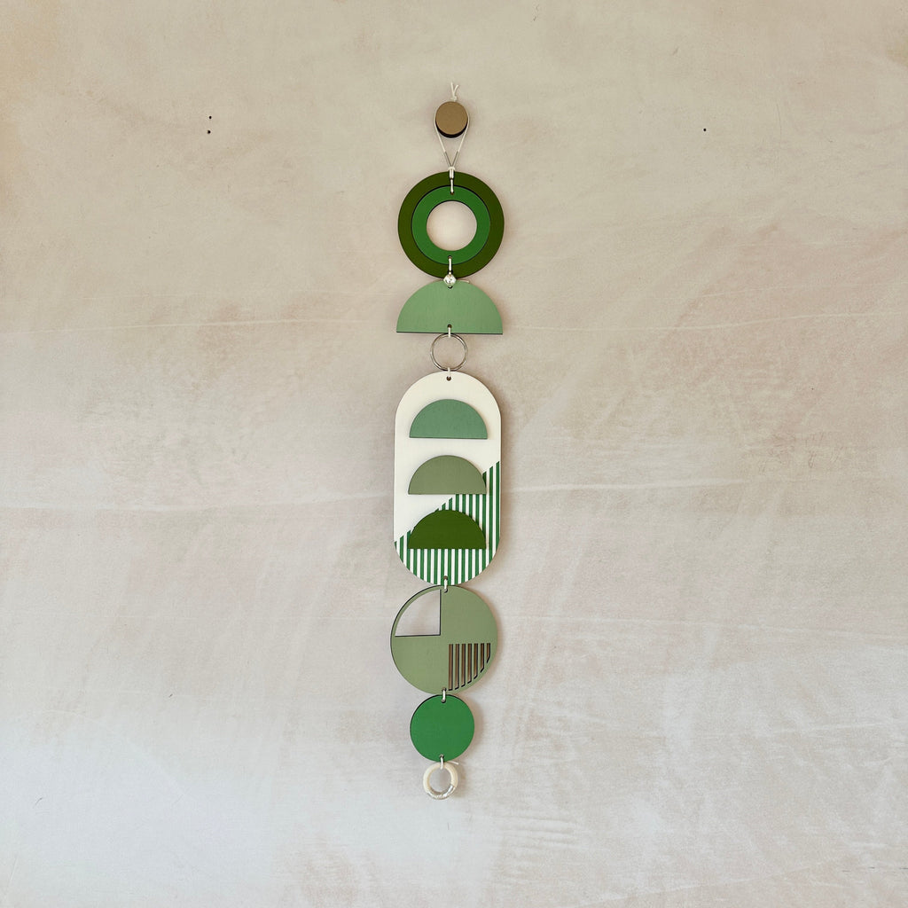 Green Geometric Wall Hanging Mid Century Modern Art