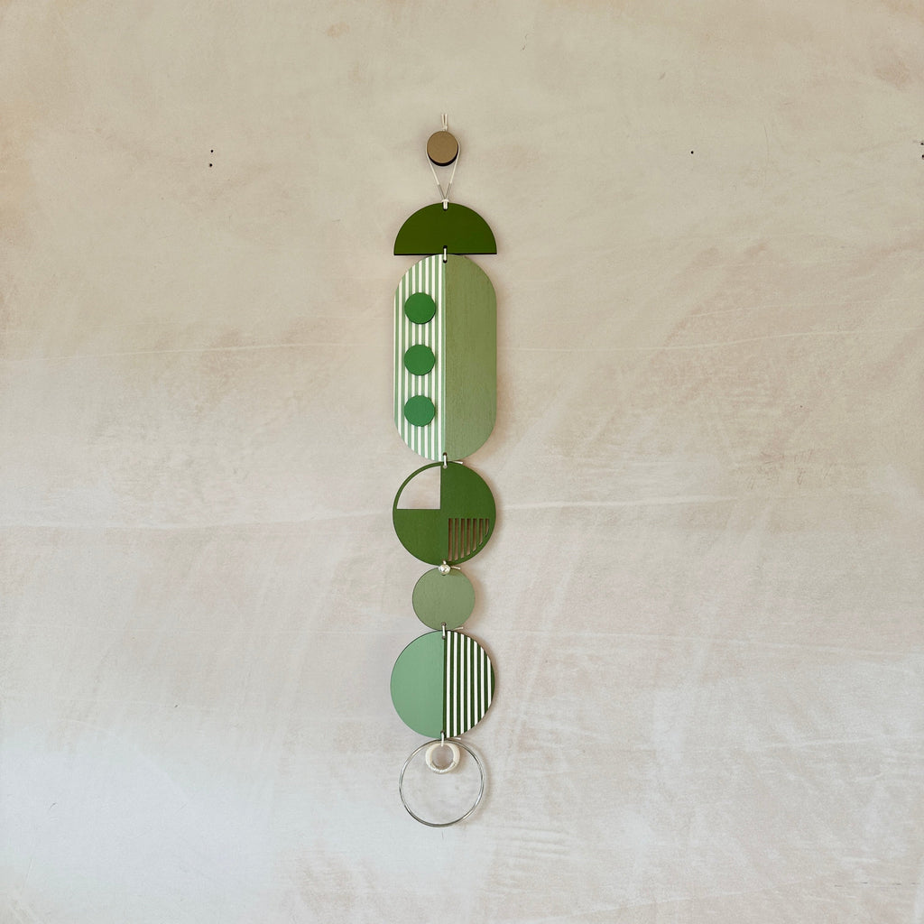 Green Geometric Wall Hanging Mid Century Modern Art