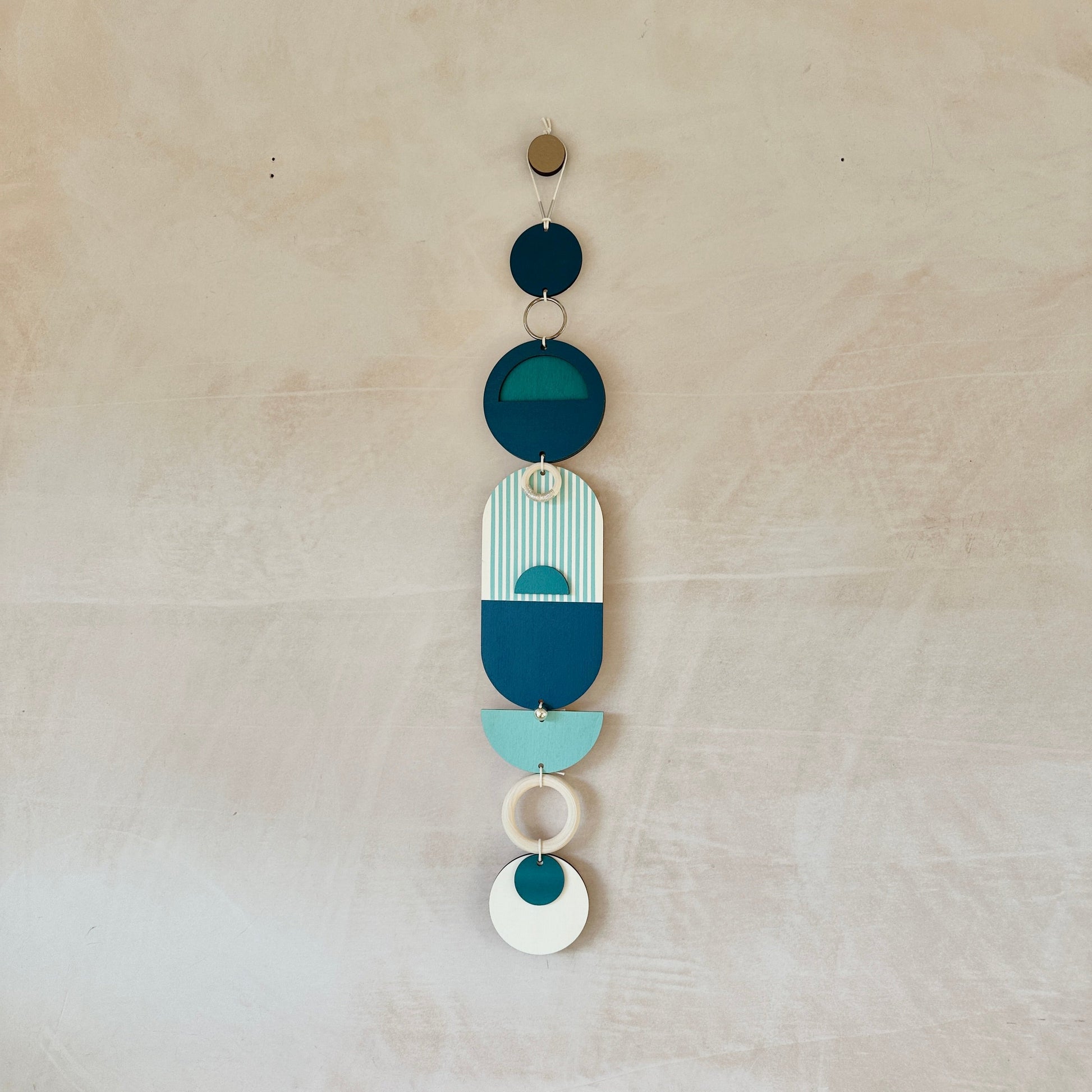 Blue Geometric Wall Art Tapestry Mid Century Modern Decor