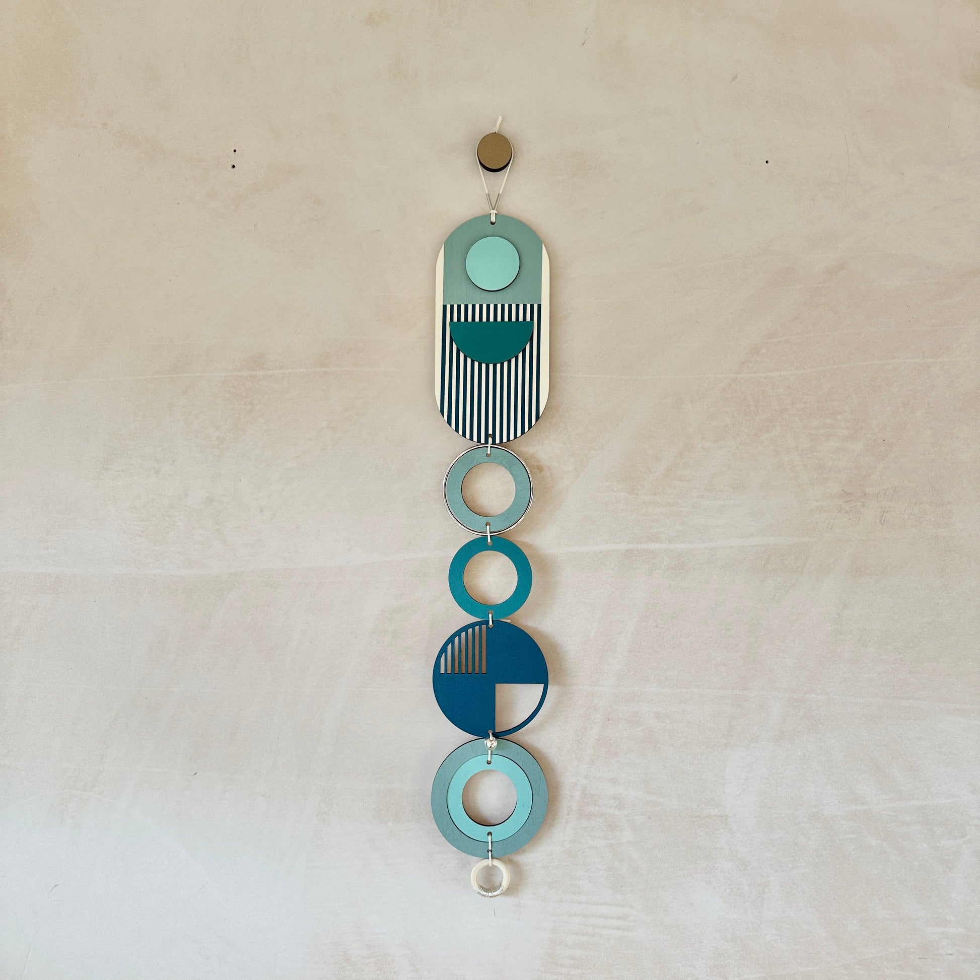 Blue Geometric Wall Art Tapestry Mid Century Modern Decor