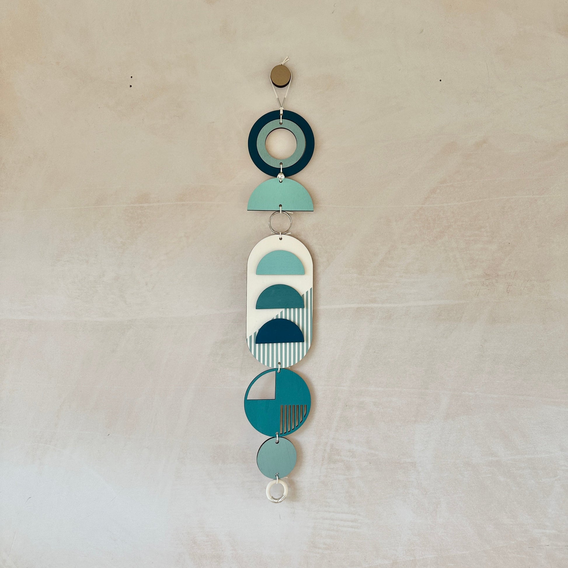 Blue Geometric Wall Art Tapestry Mid Century Modern Decor