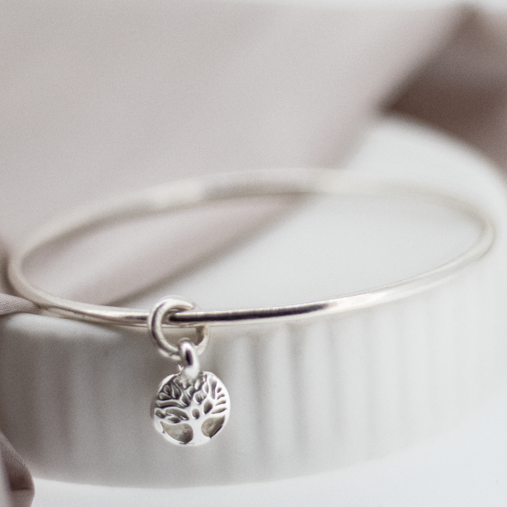 Tree of Life Sterling Silver Bangle