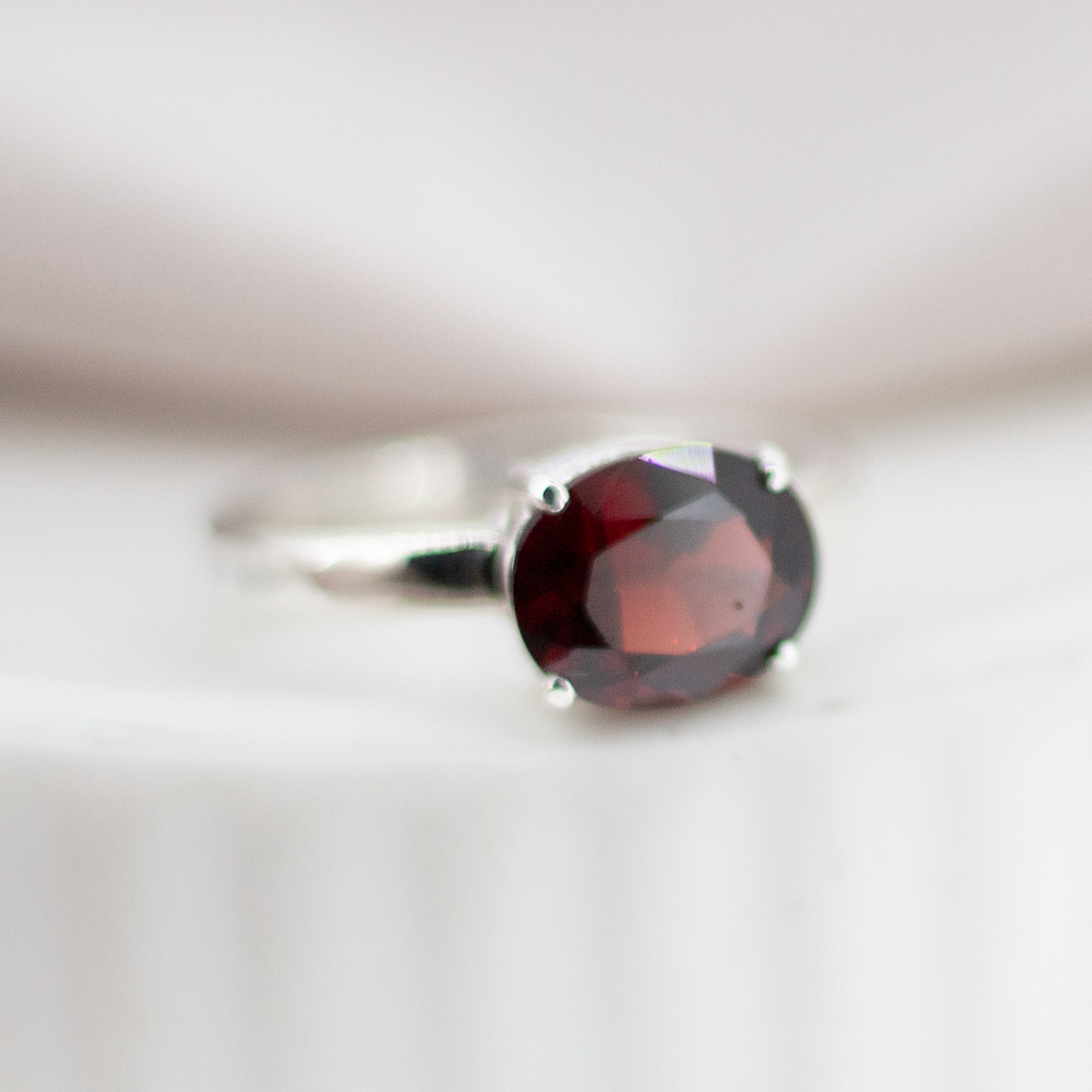 Garnet Treasure Ring in Sterling Silver