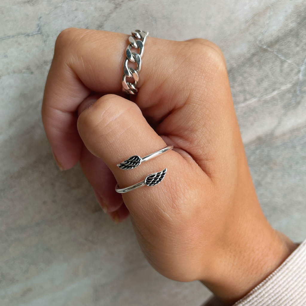 Angel Wing Wrap Ring in Sterling Silver
