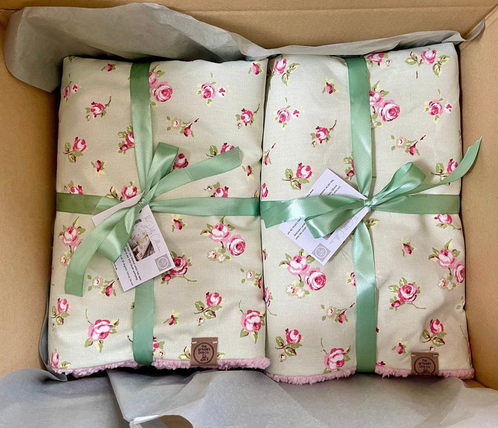 Luxury Handcrafted Dog Blanket in Floral