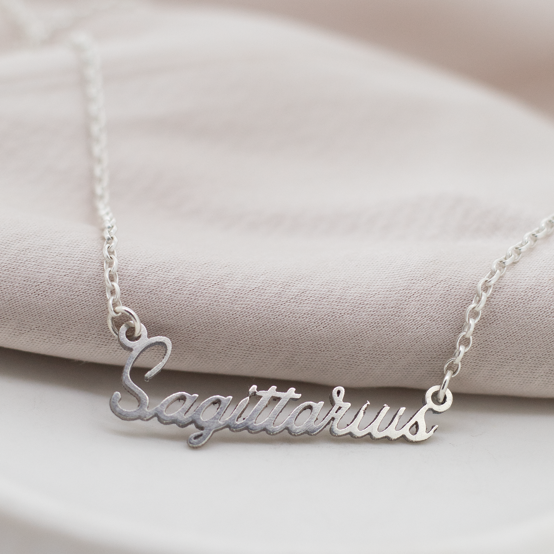 Star Sign Name Necklace in Sterling Silver