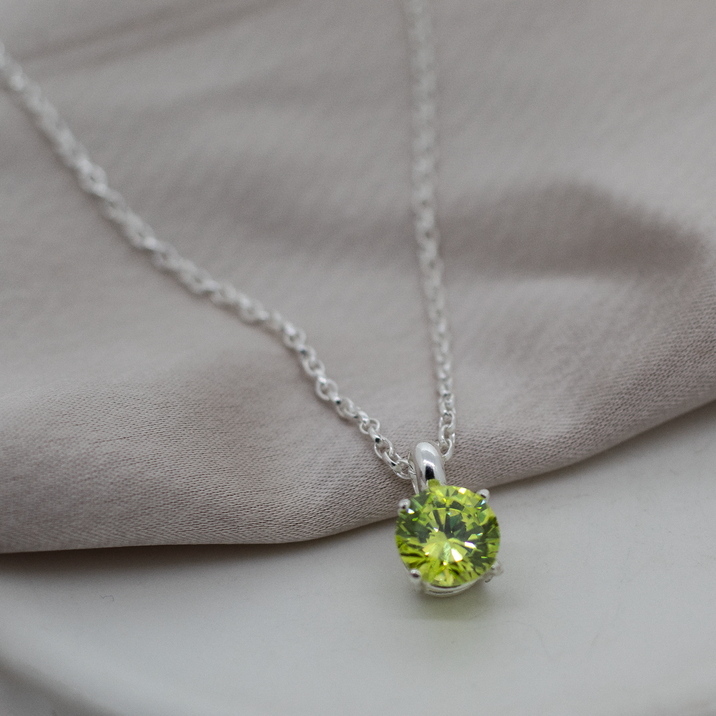 Peridot Treasured Necklace in Sterling Silver