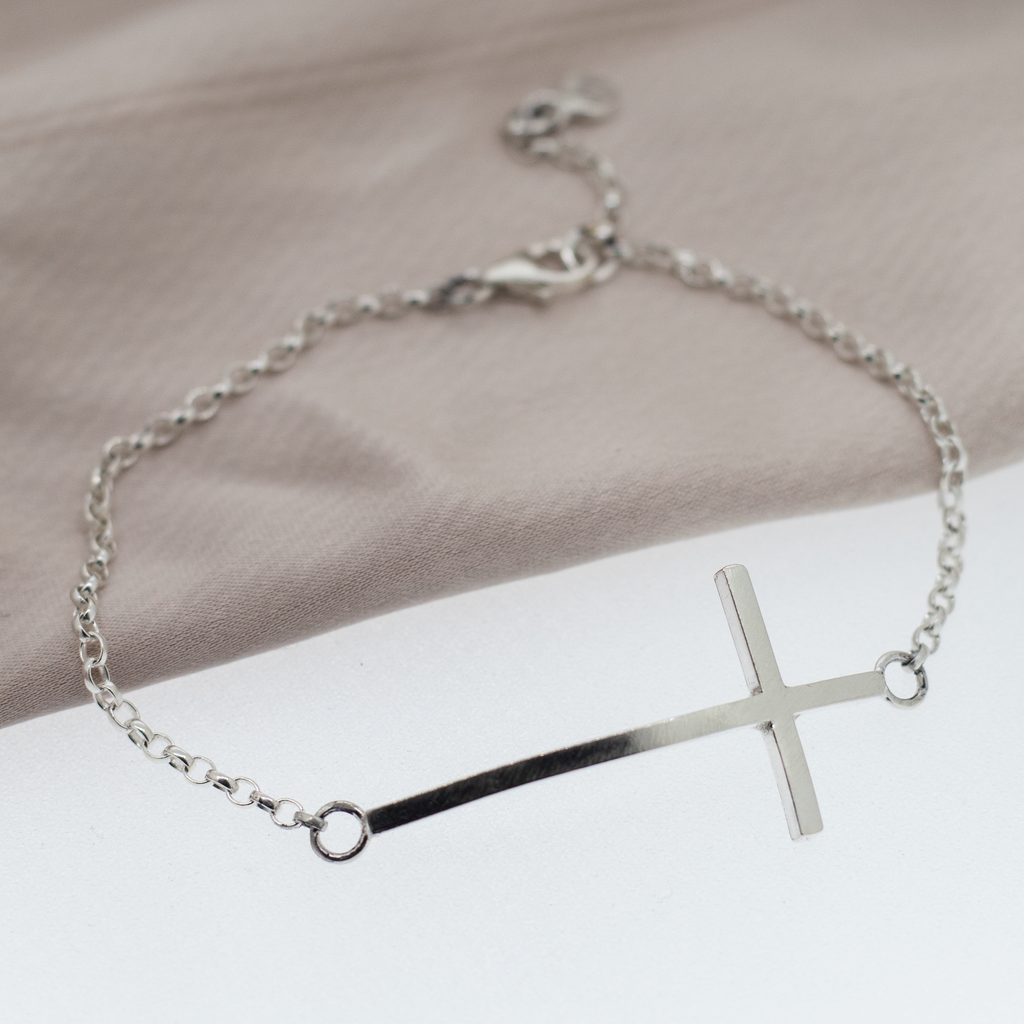 Sterling Silver Cross Bracelet