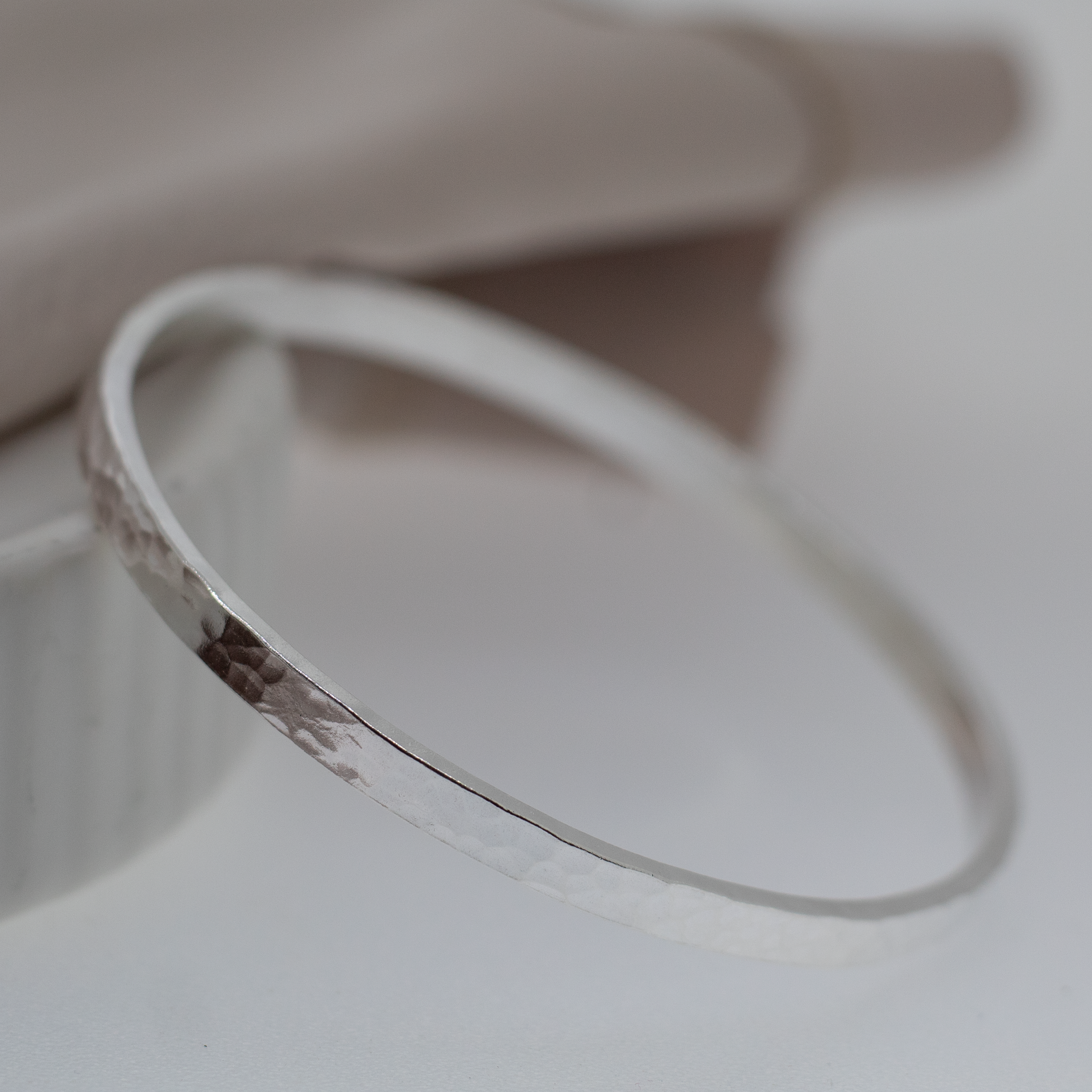 Textured Sterling Silver Full Bangle