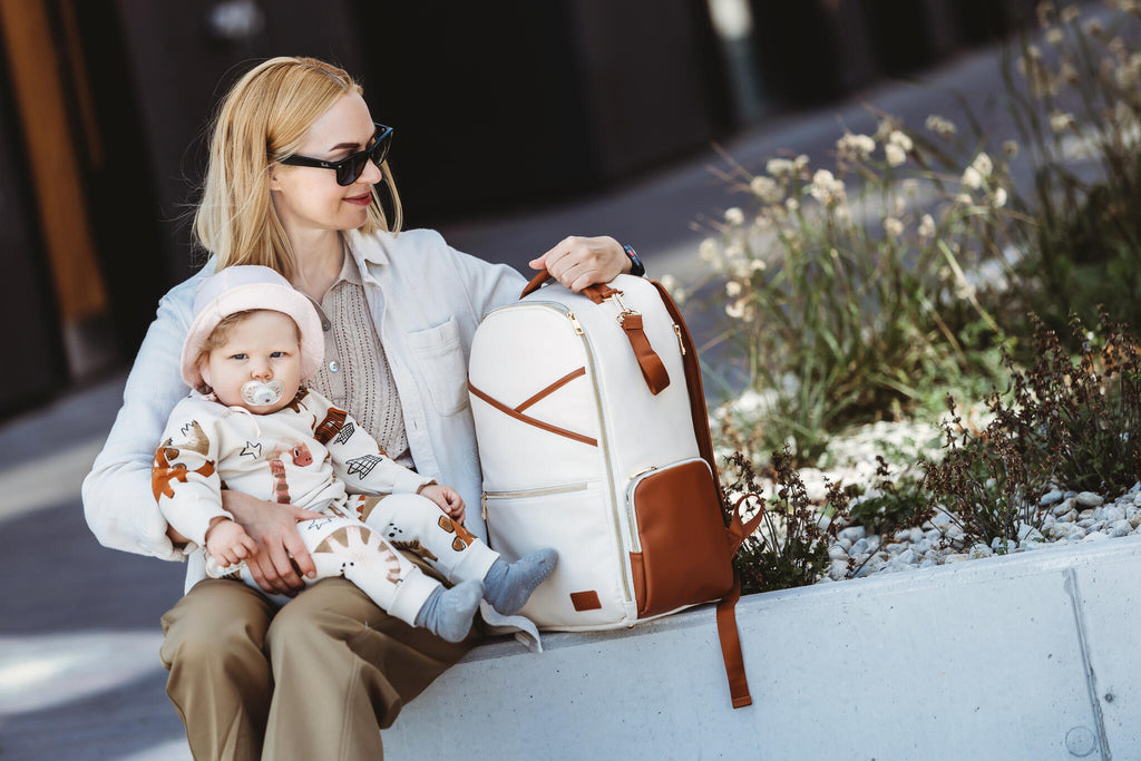 Stylish Cappuccino Diaper Bag – Versatile, Lightweight & Vegan by Ally Scandic at www.brixbailey.com