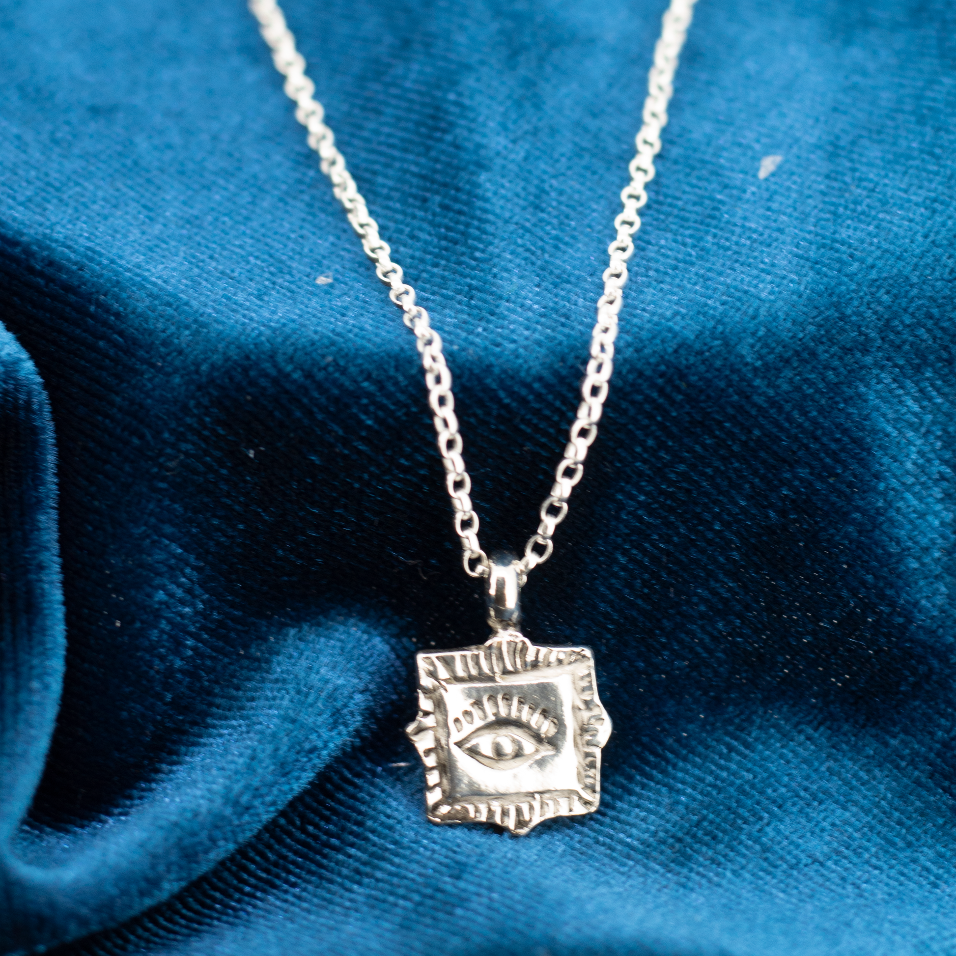 Evil Eye Talisman Necklace in Sterling Silver