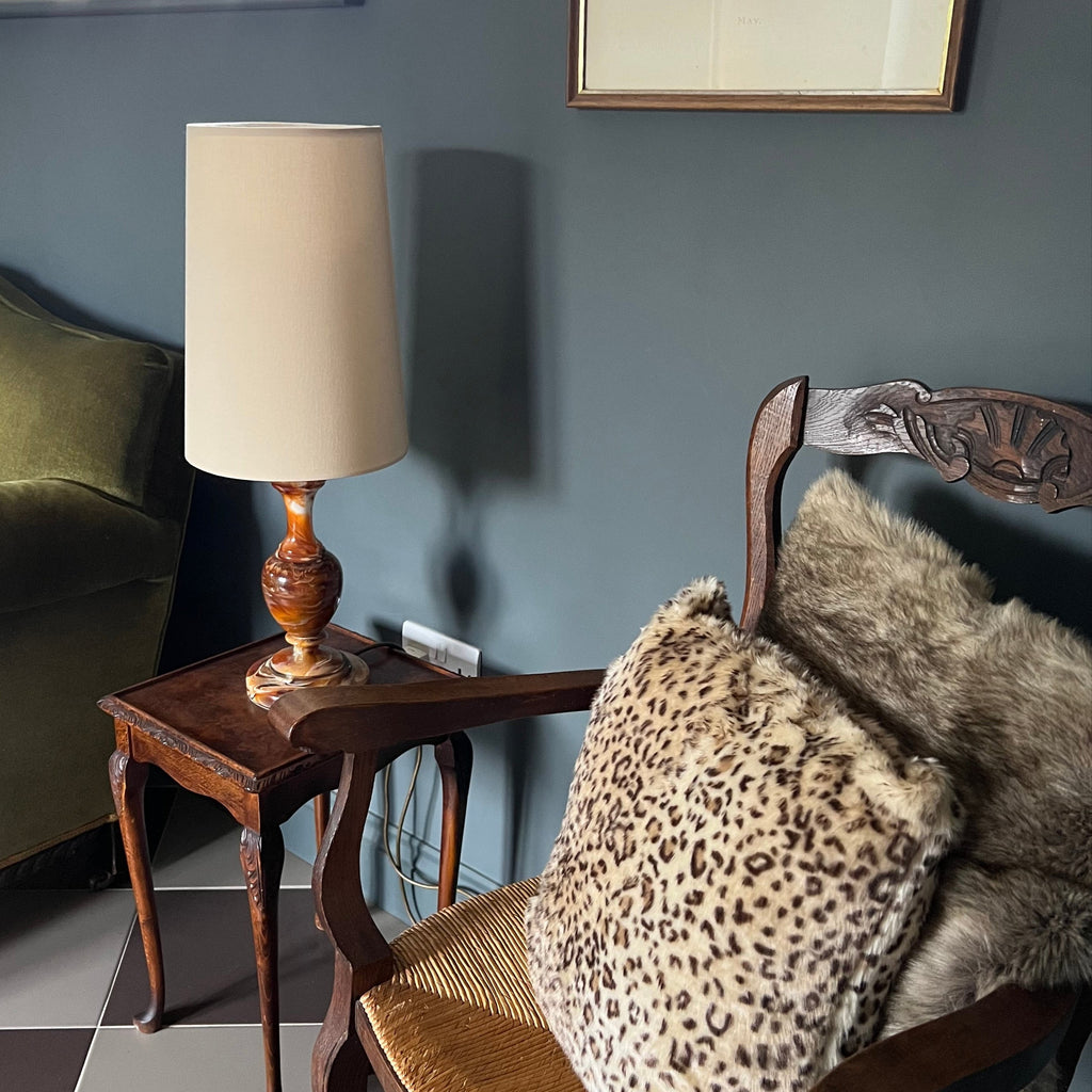 Cream cotton cone lampshade, extra tall lampshade