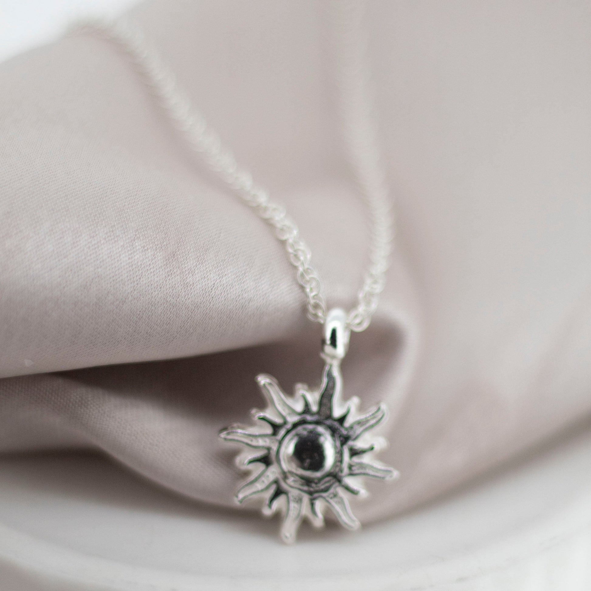 Sun of Hope Sterling Silver Rope Chain Necklace