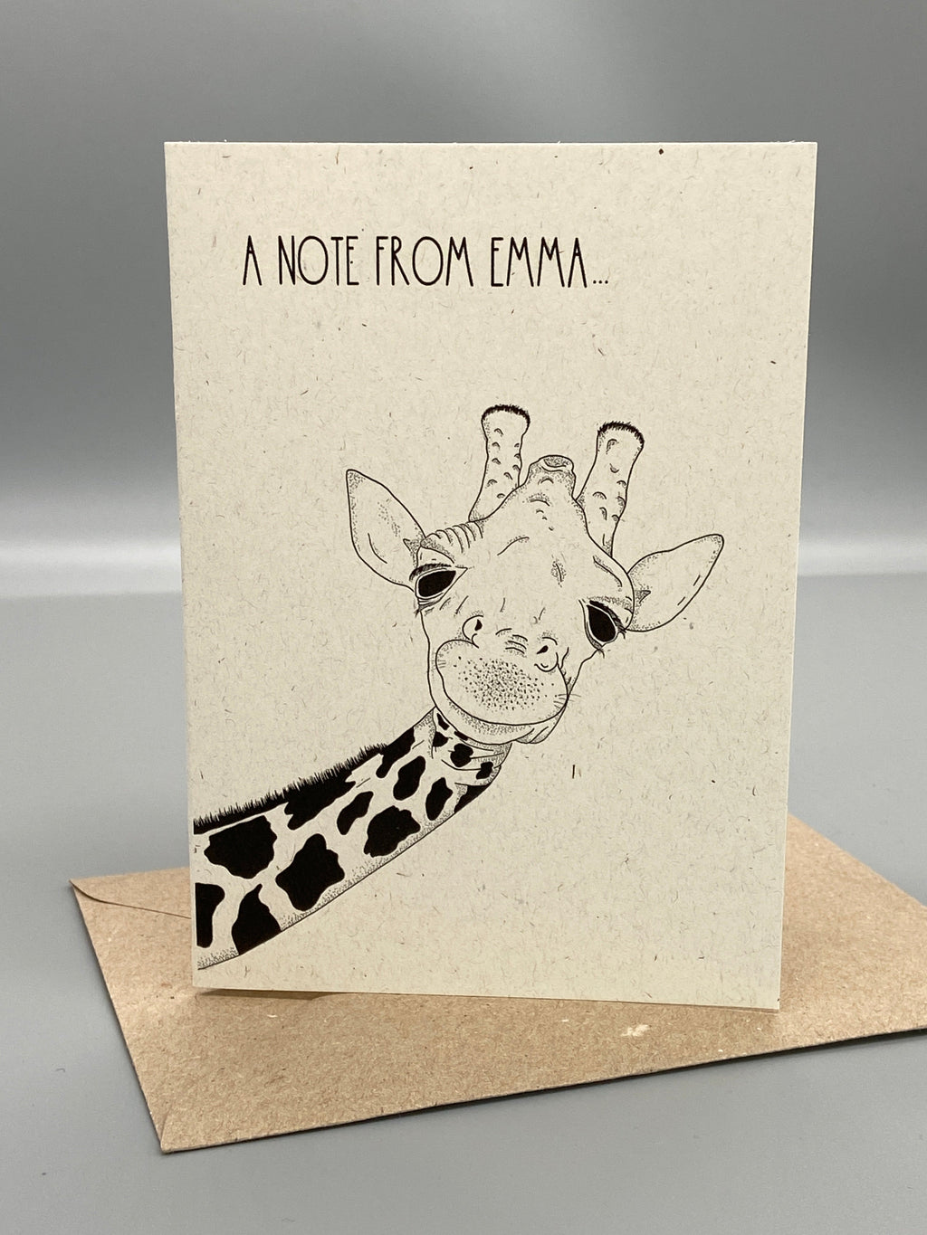 Personalised Giraffe Note Cards Set of 10