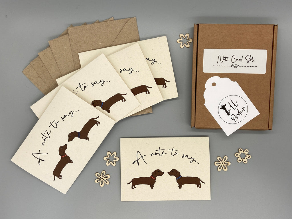 Dachshund Dog Note Cards Pack of 8