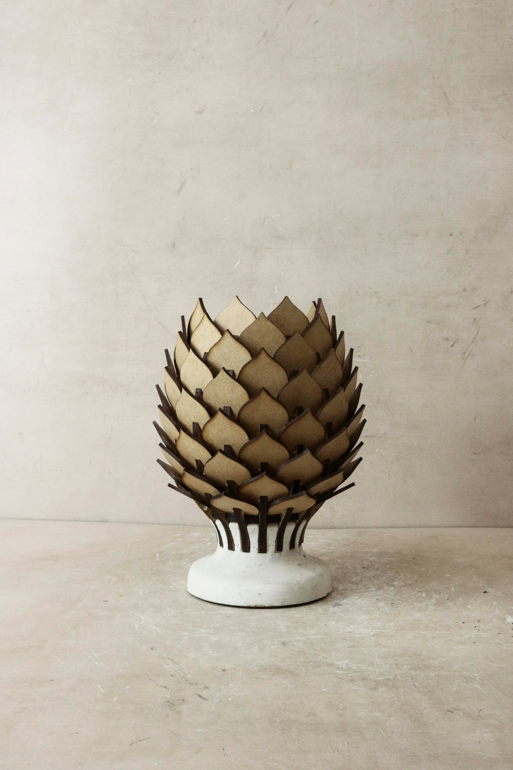 Protea Table Lamp Small Natural Wood and Concrete