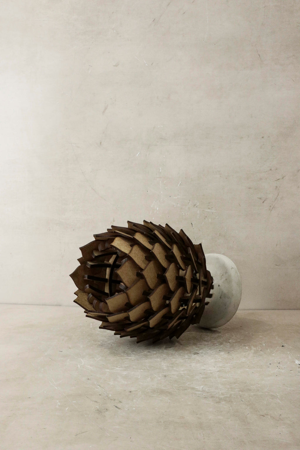 Protea Table Lamp Small Natural Wood and Concrete