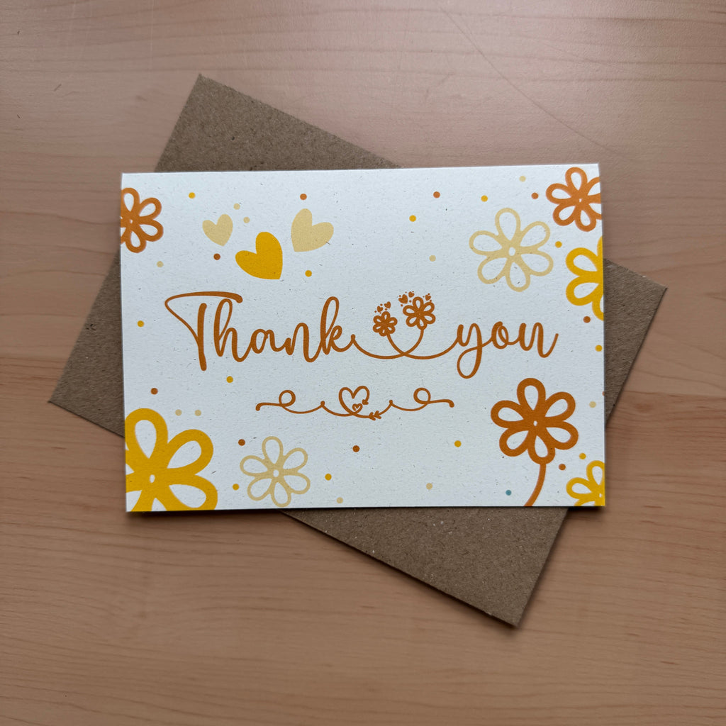 Yellow Daisy Thank You Note Cards Set of 8
