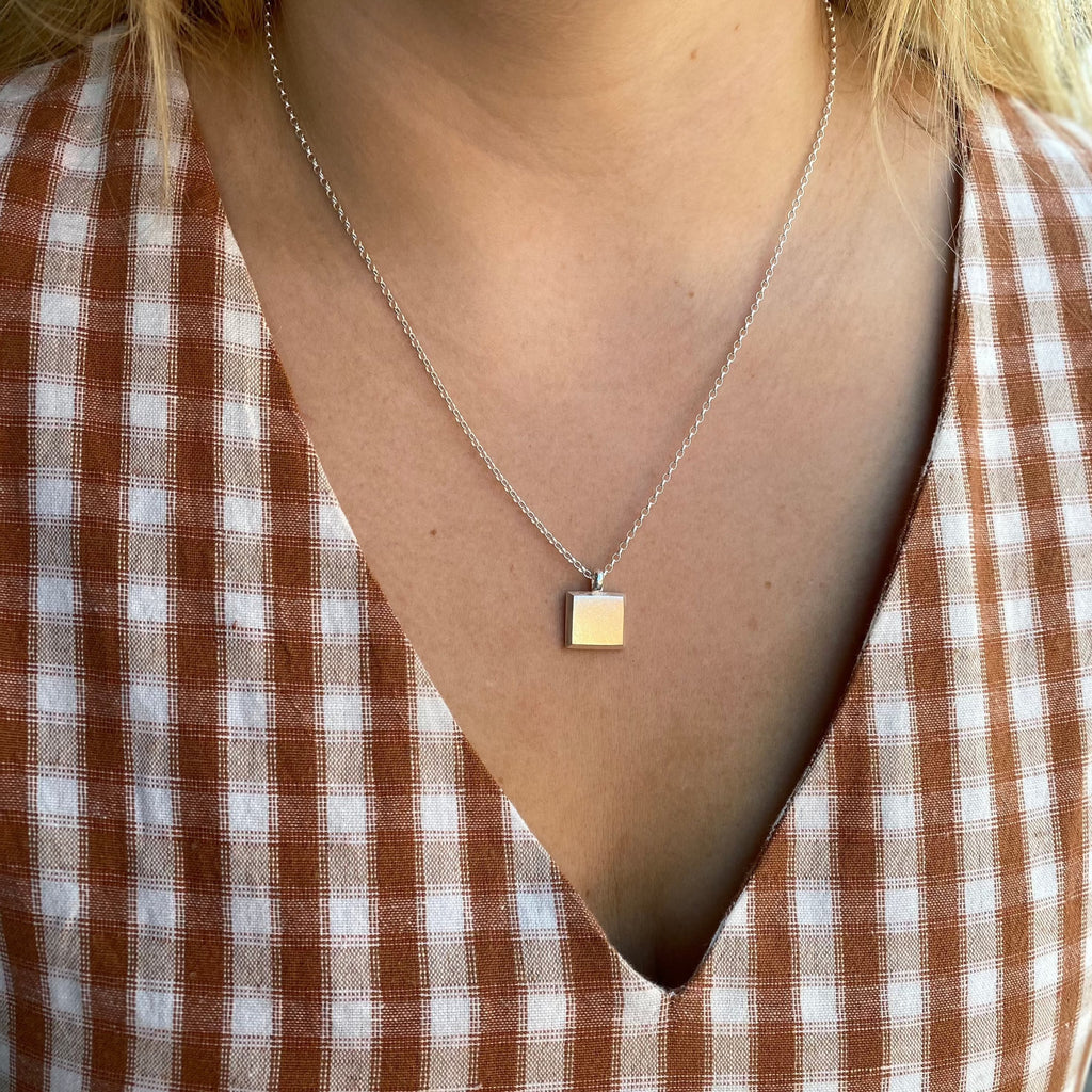 Square Sterling Silver Necklace