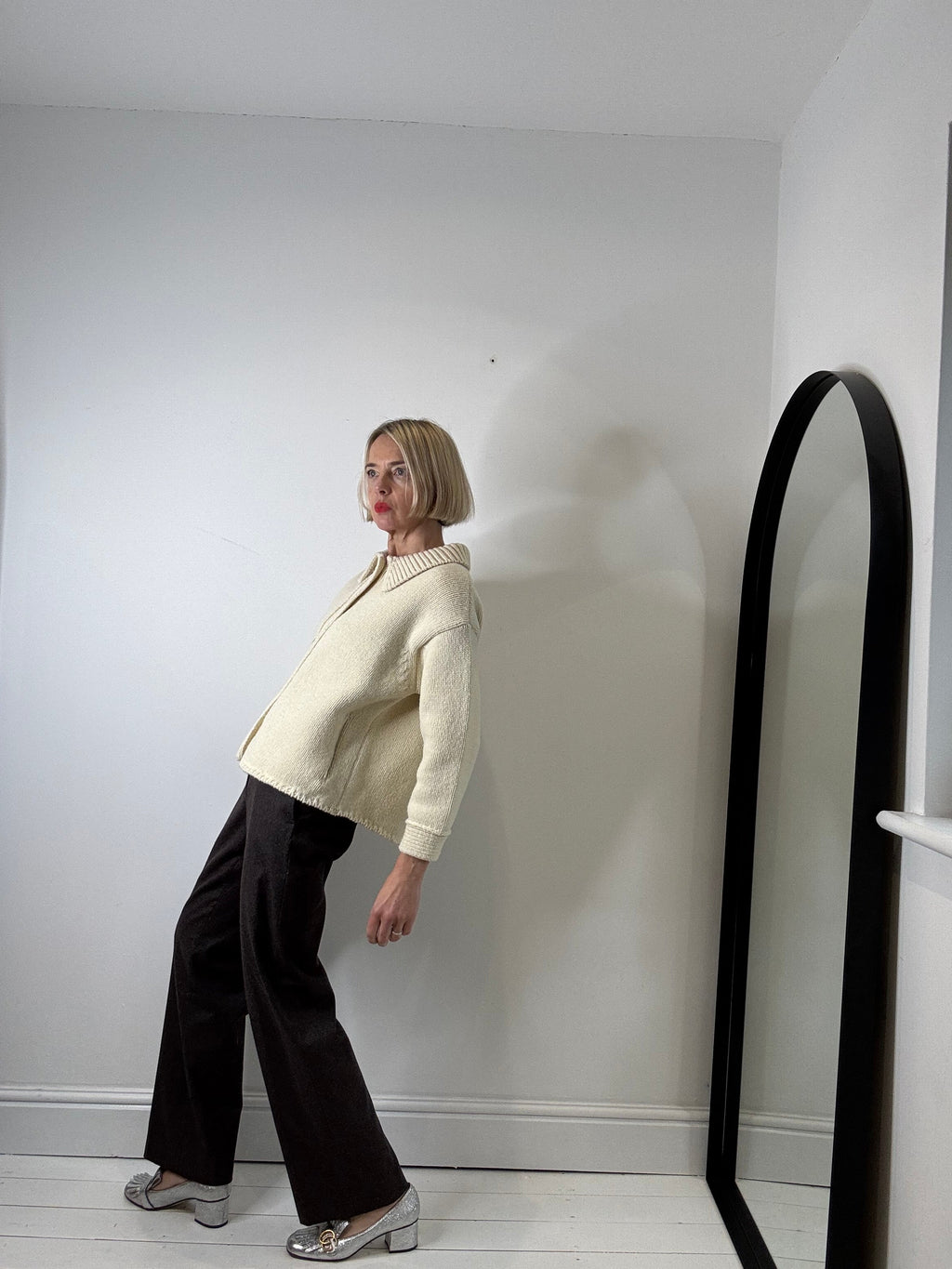 100% Spanish Merino Wool Cardigan in Natural