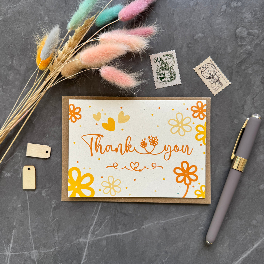 Yellow Daisy Thank You Note Cards Set of 8