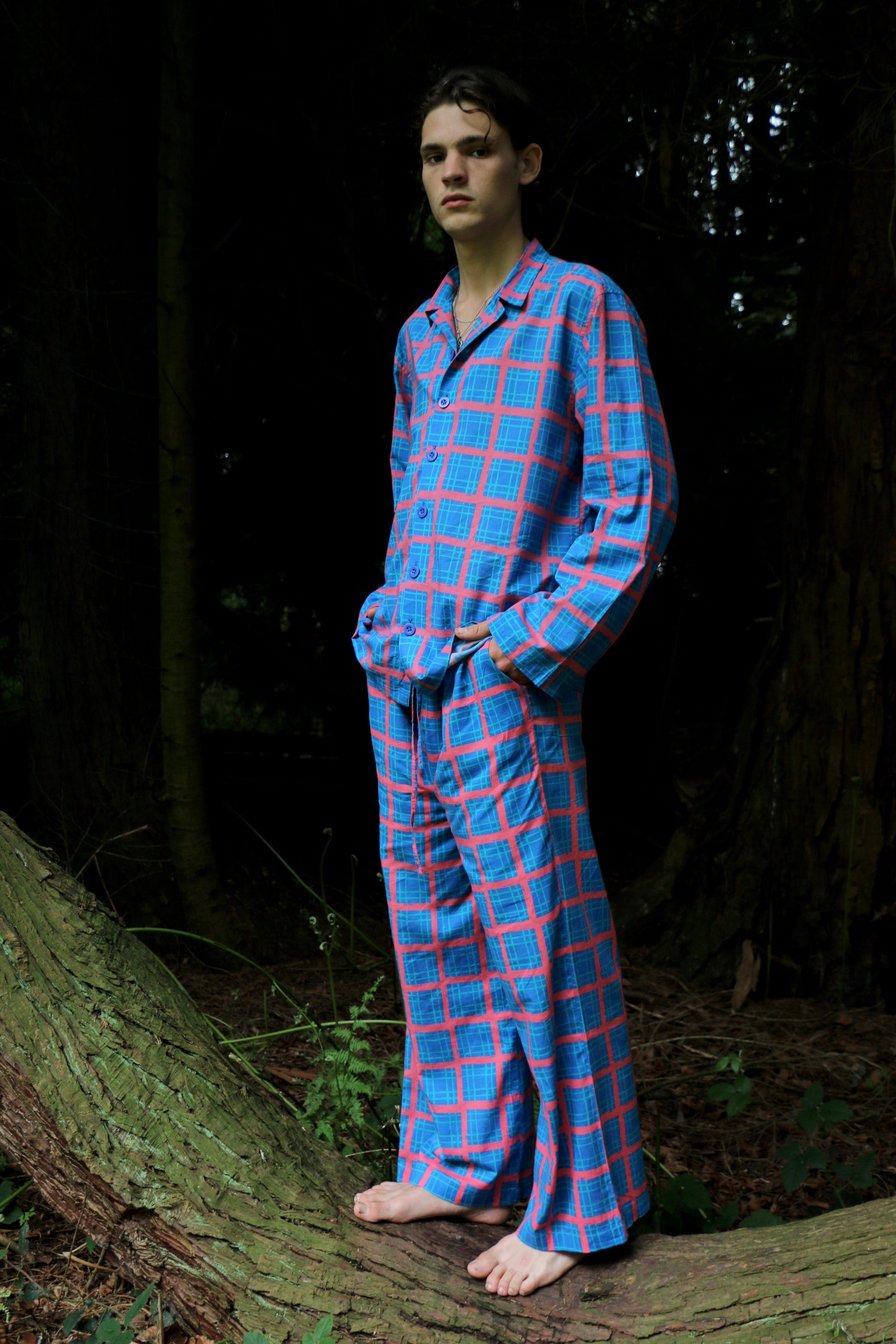 Blue Jumbo Pyjamas with Flared Sleeves
