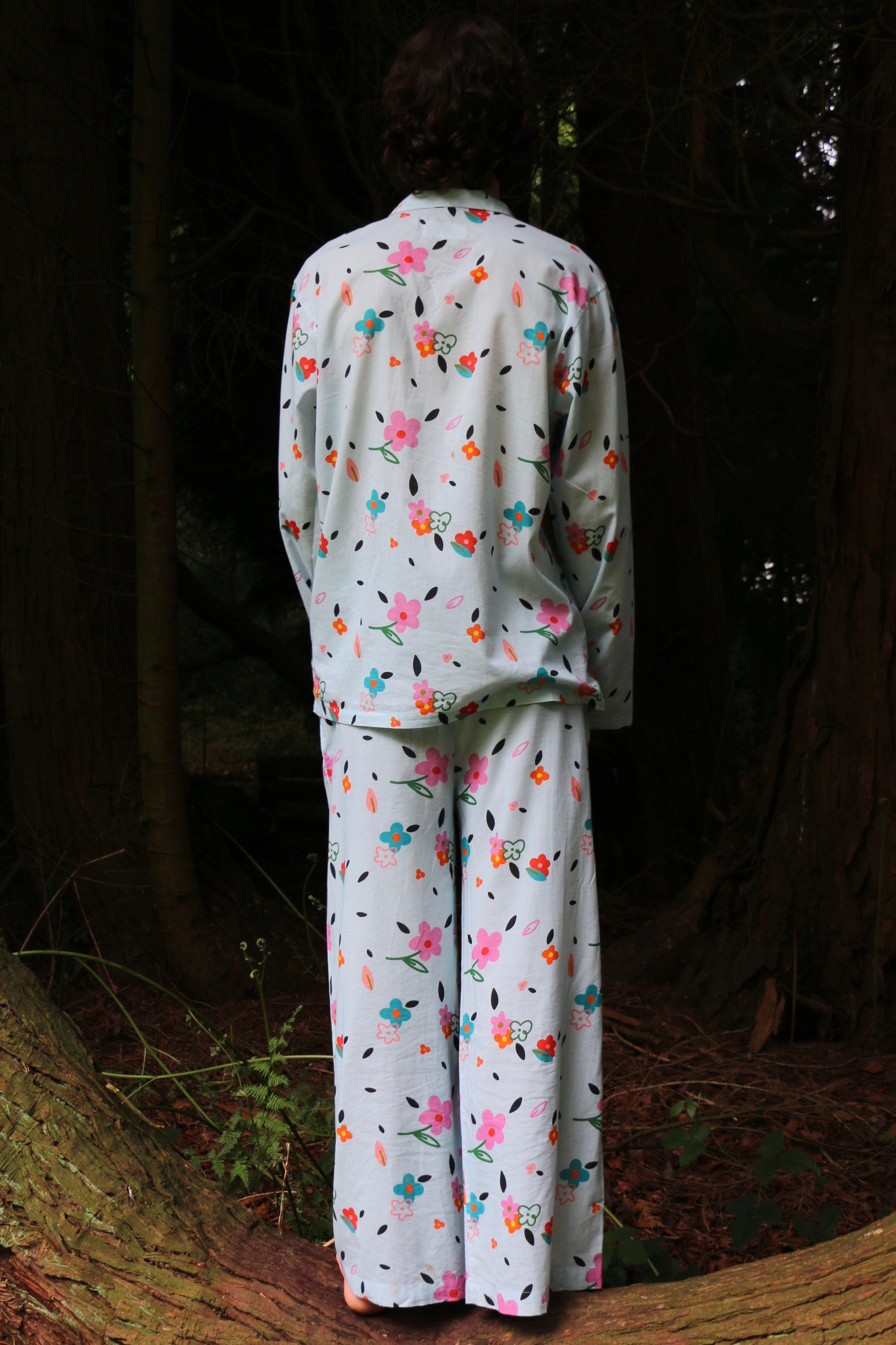 Blue Confetti Jumbo Pyjamas with Flared Sleeves