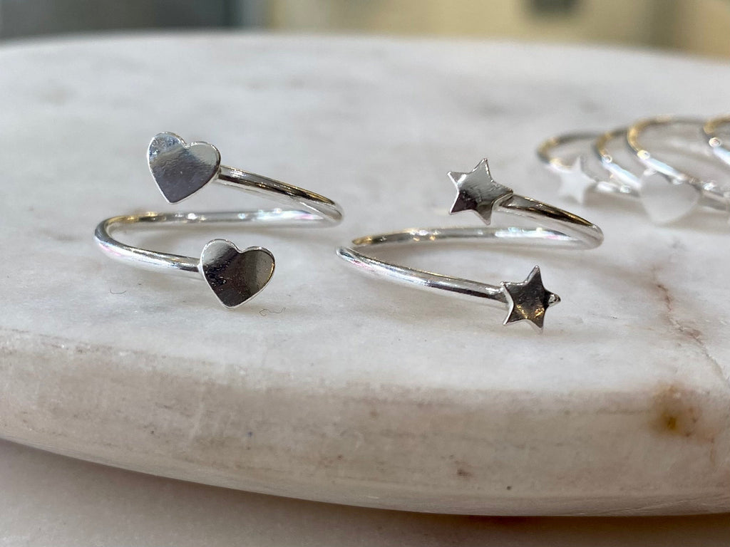 Mini Star Wrap Ring in Sterling Silver