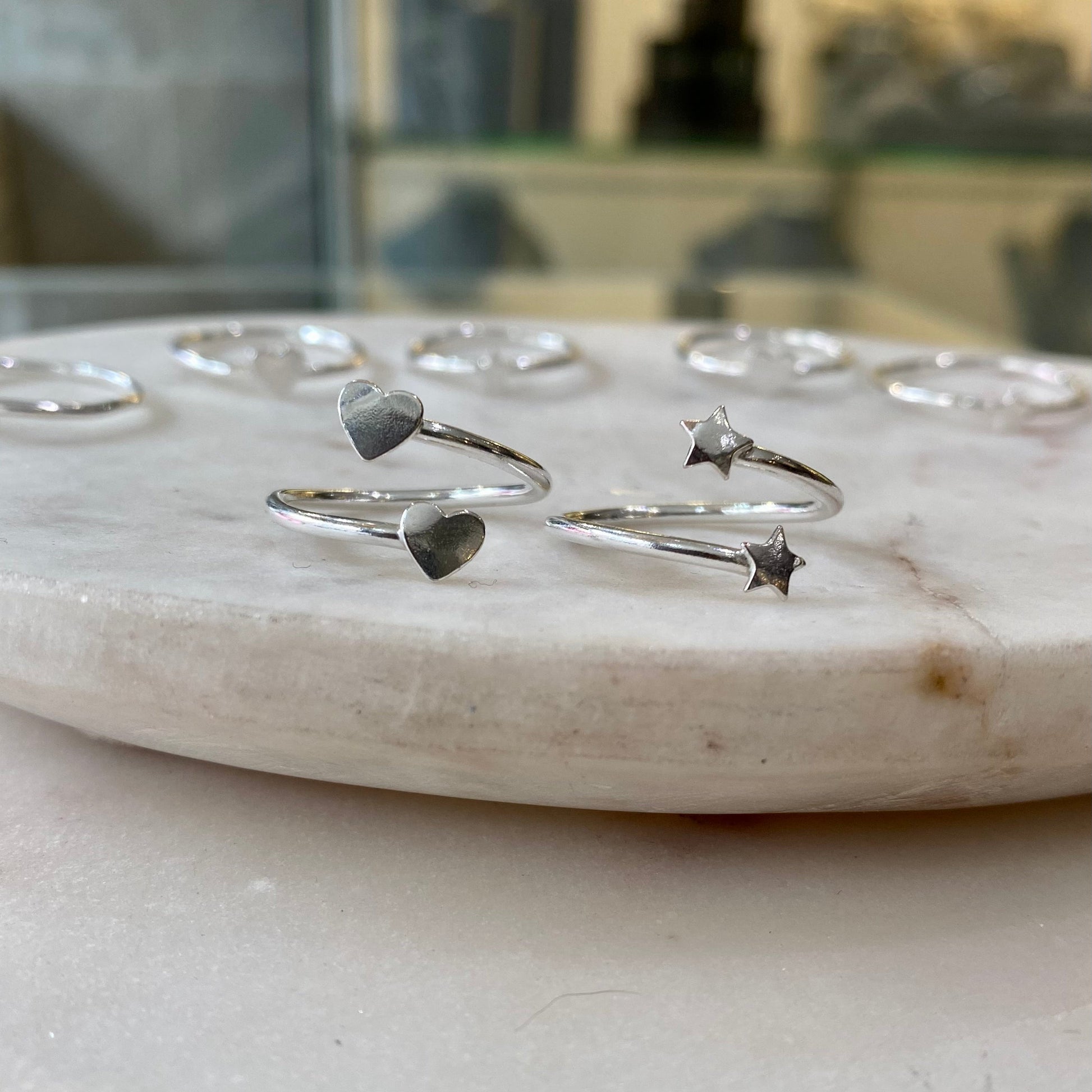 Mini Heart Wrap Ring in Sterling Silver