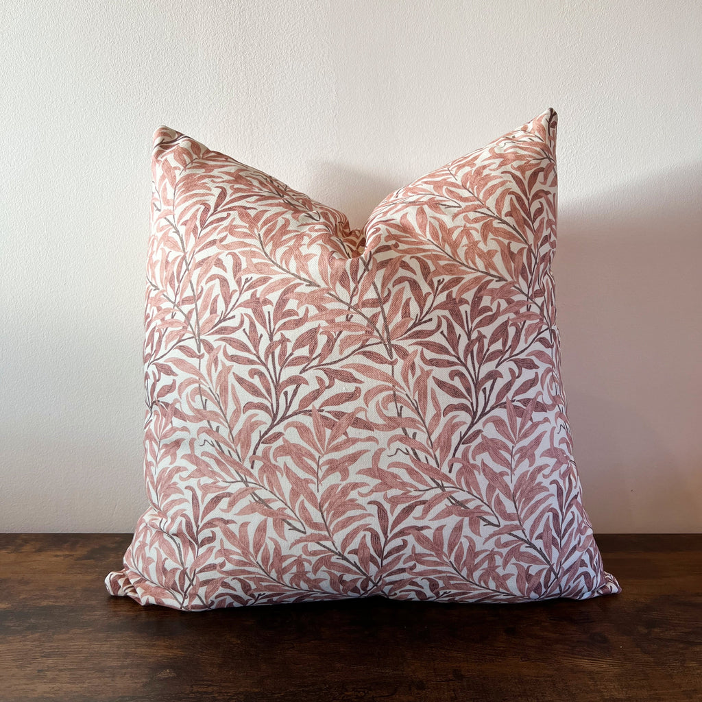 William morris rust willow leaves cotton cushion, scatter cushions