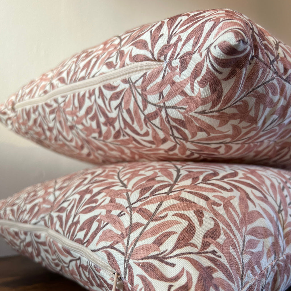 William morris rust willow leaves cotton cushion, scatter cushions