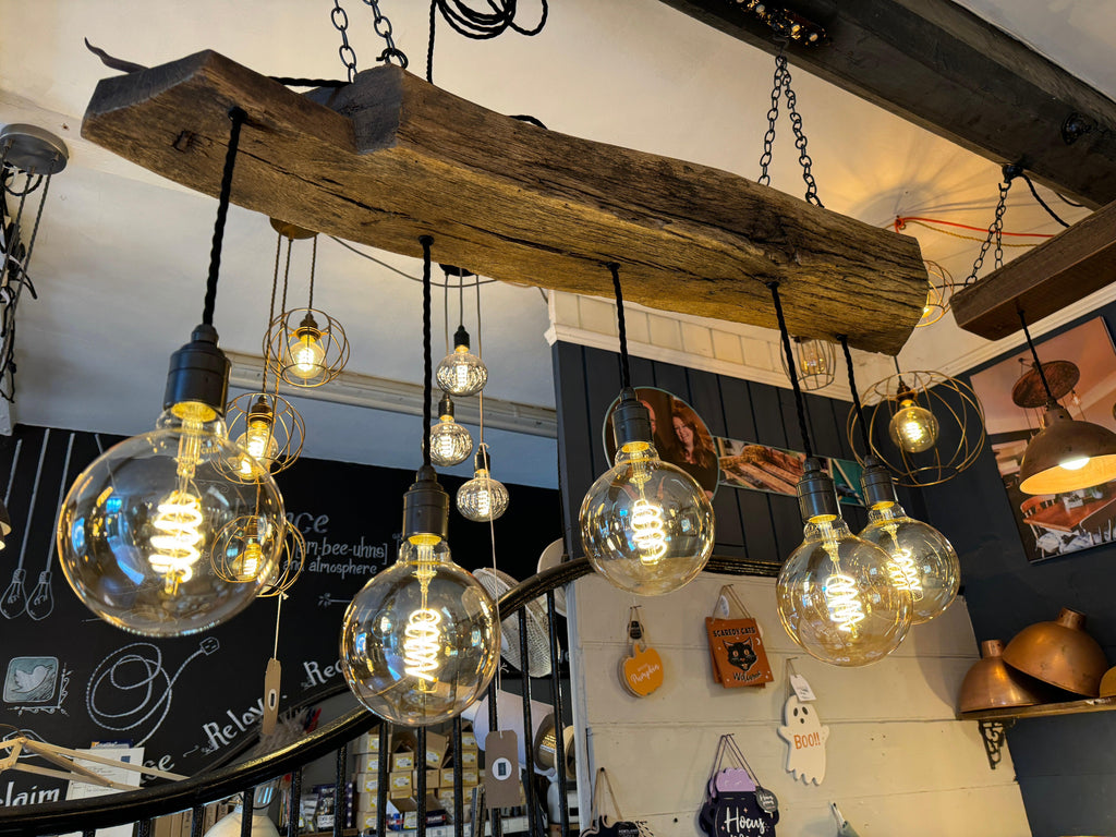 Reclaimed 300 Year Old Oak Beam Chandelier with 5 Lamp Holders