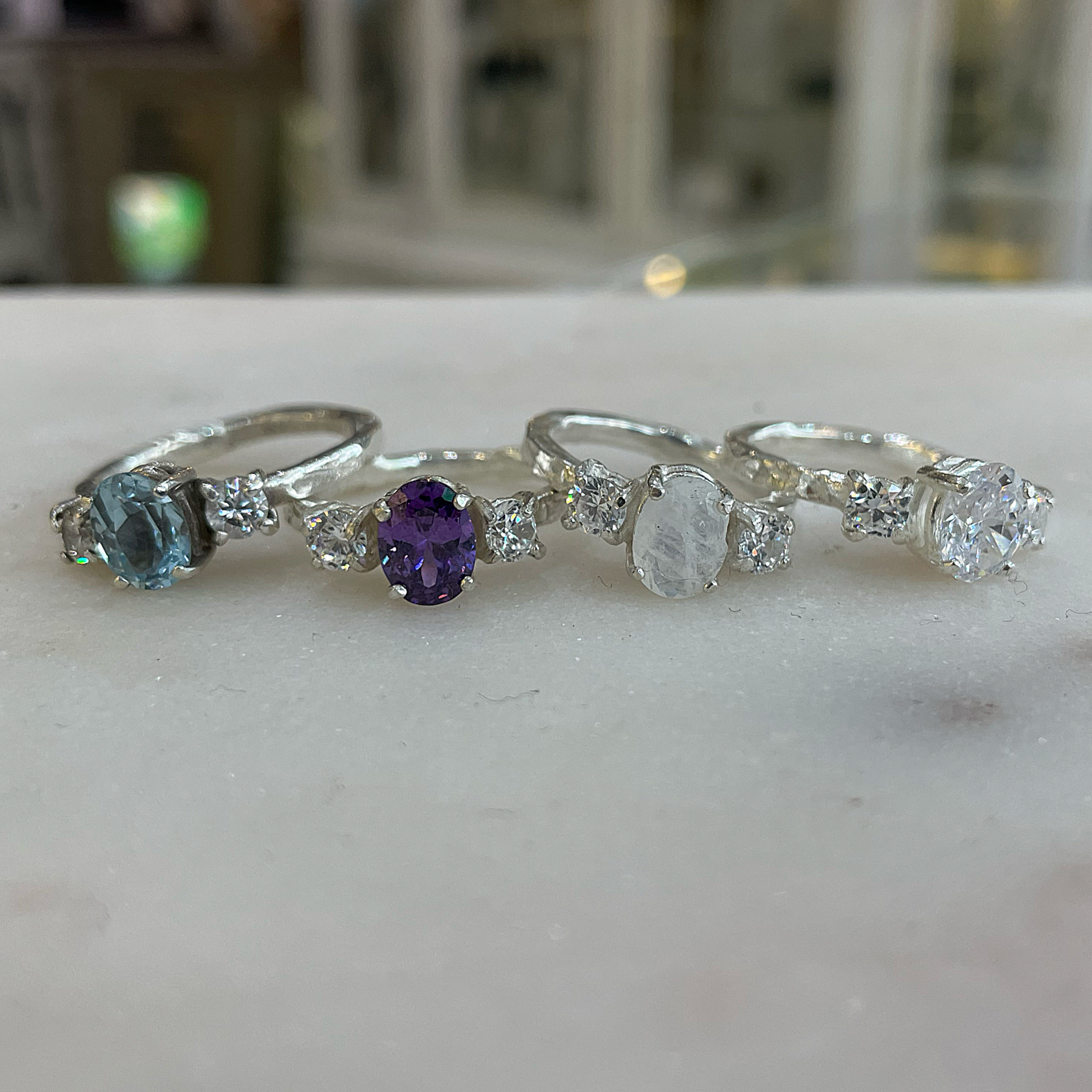 Amethyst Princess Sterling Silver Ring