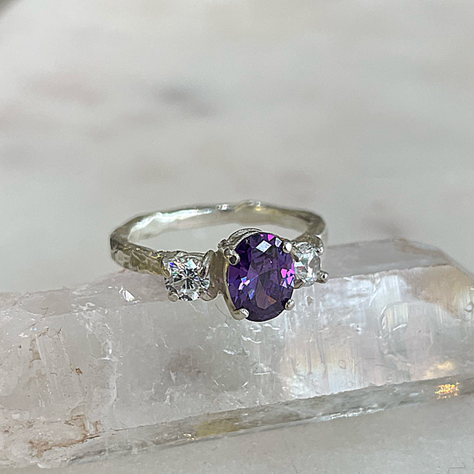 Amethyst Princess Sterling Silver Ring