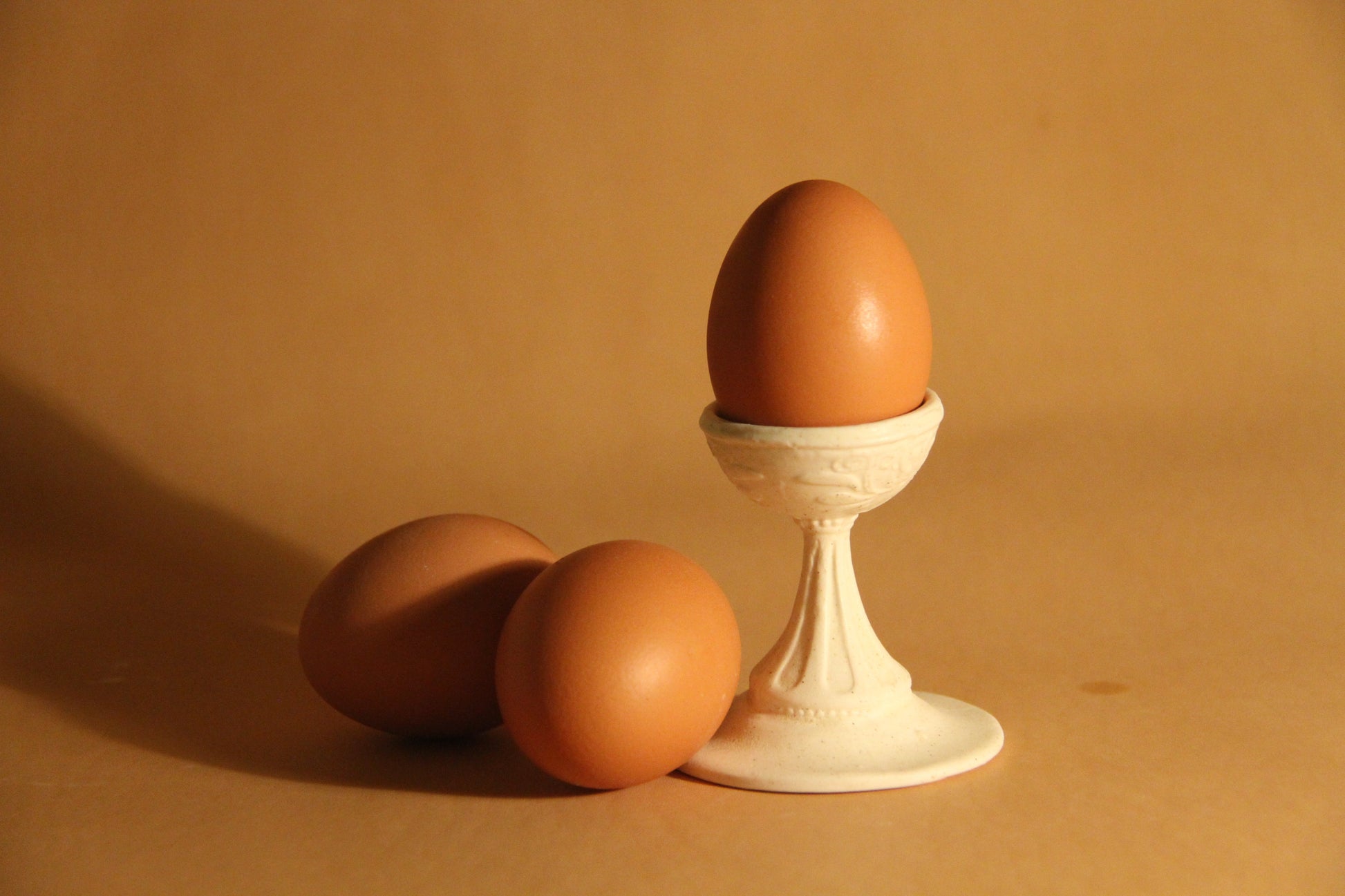 Handmade Ceramic Egg Cup with Floral Motif