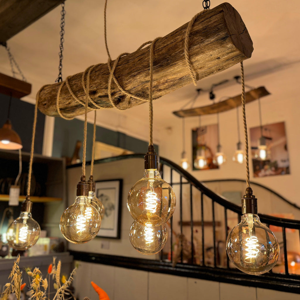 Rustic Oak Wrap Around Chandelier