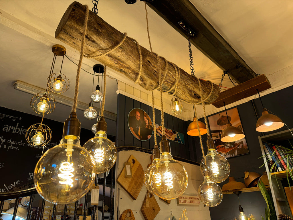 Rustic Oak Wrap Around Chandelier