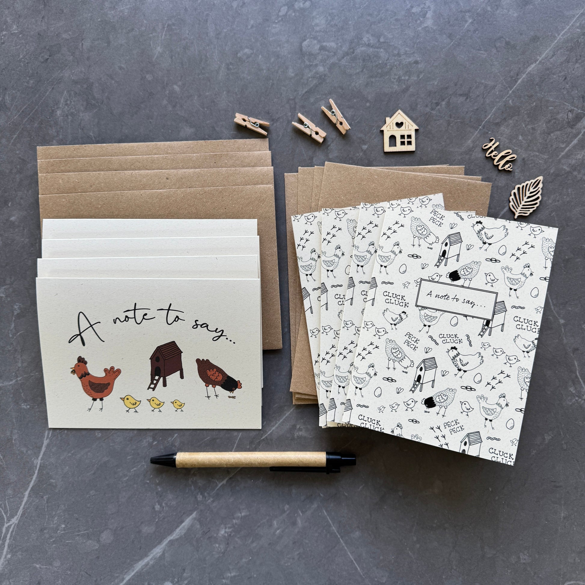 Chicken Notecards Pack of 8