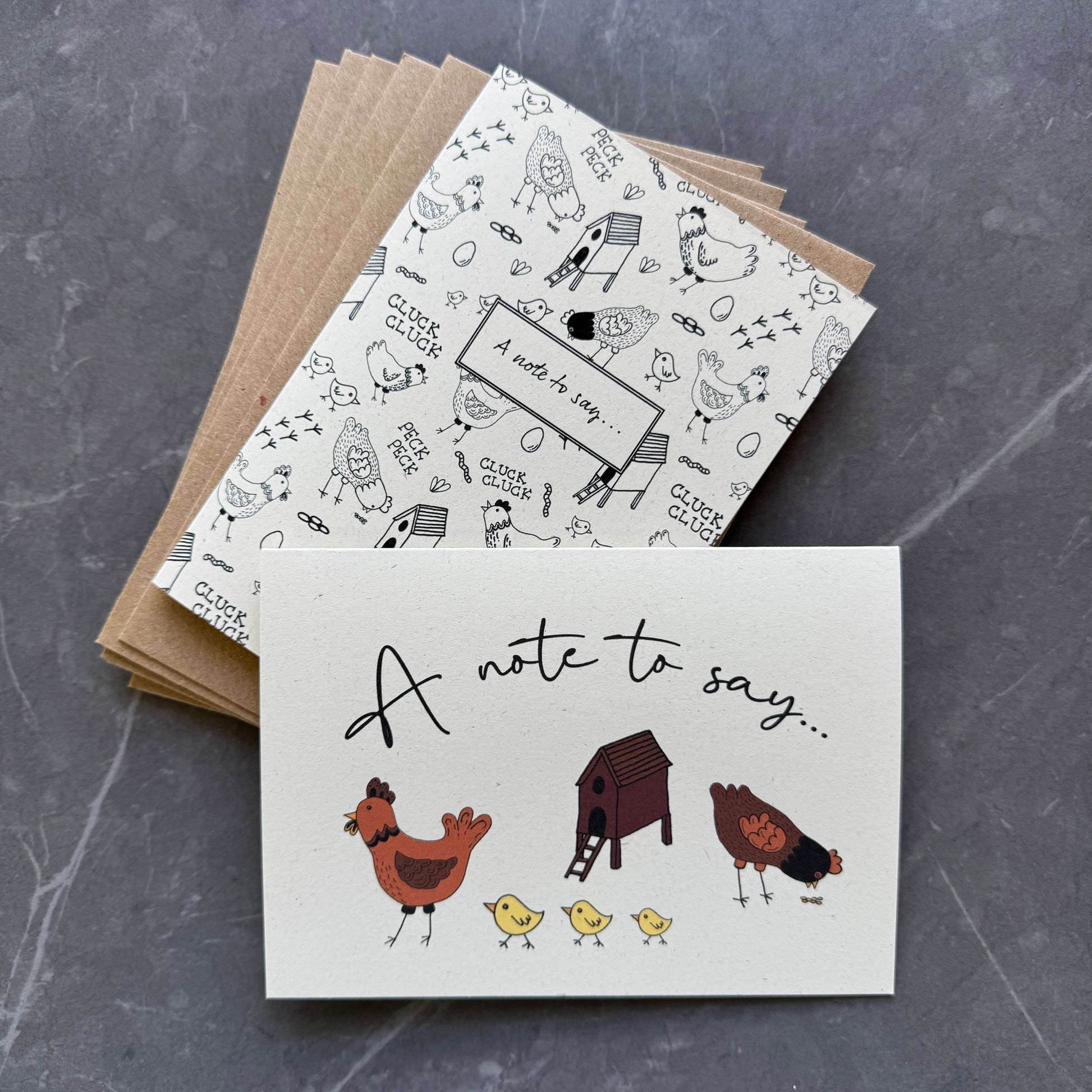 Chicken Notecards Pack of 8