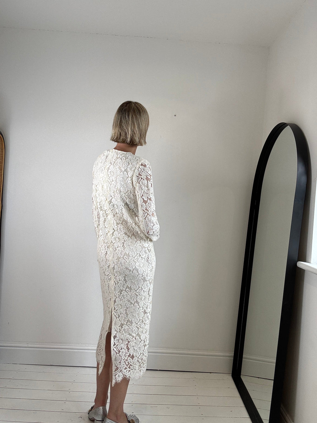 Eyelash Lace Dress with Concealed Zips