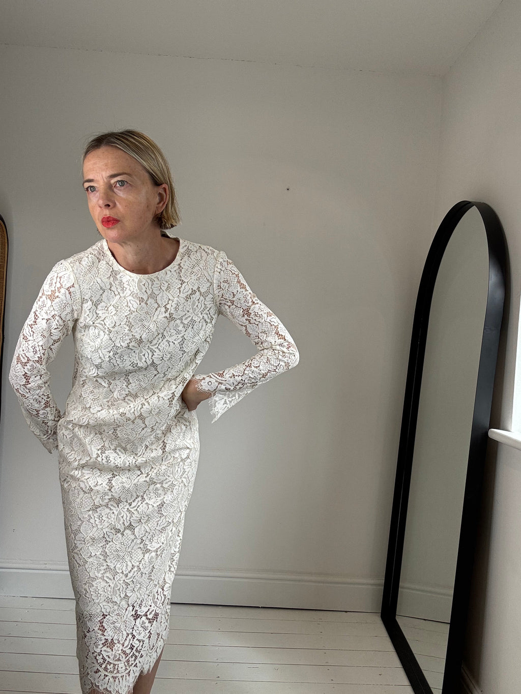 Eyelash Lace Dress with Concealed Zips