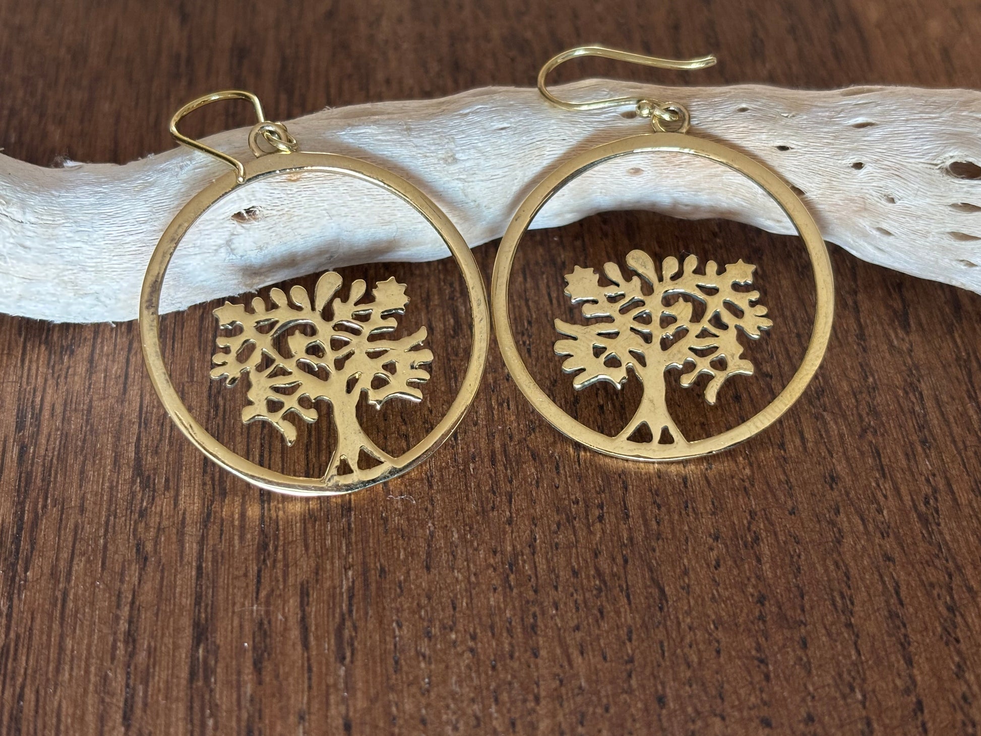 Tree of Life Brass Earrings