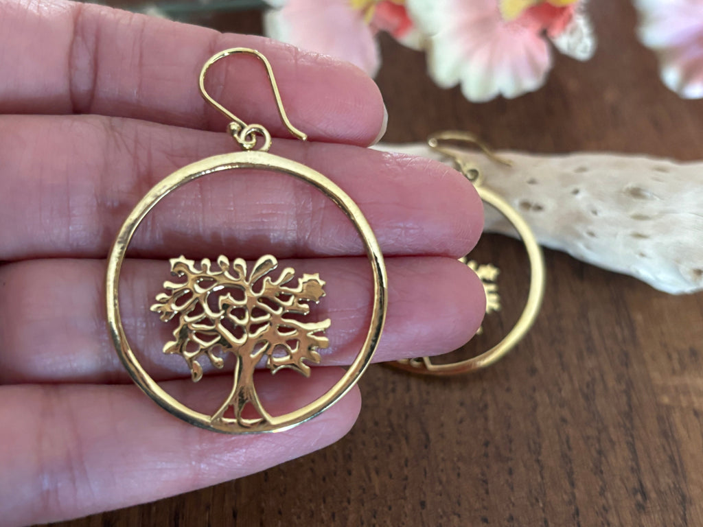 Tree of Life Brass Earrings
