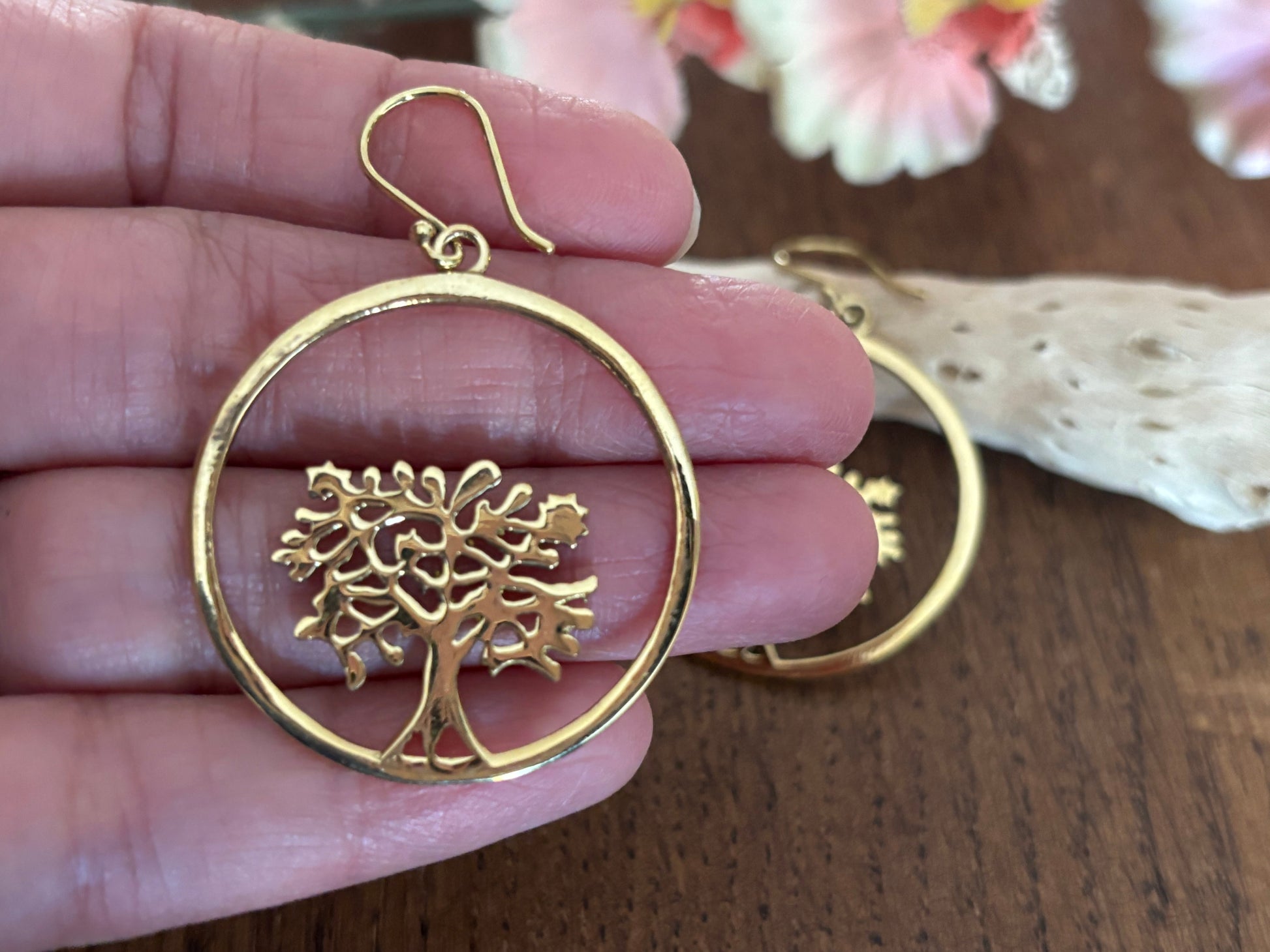 Tree of Life Brass Earrings