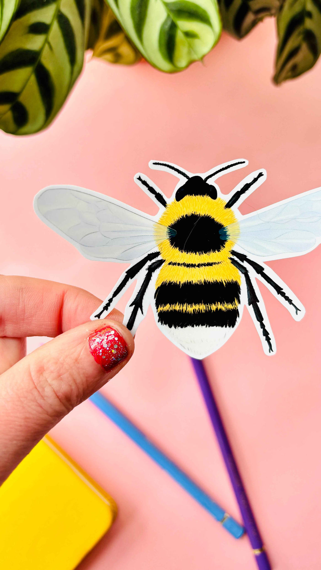 Garden Bumblebee Vinyl Sticker Waterproof Handmade