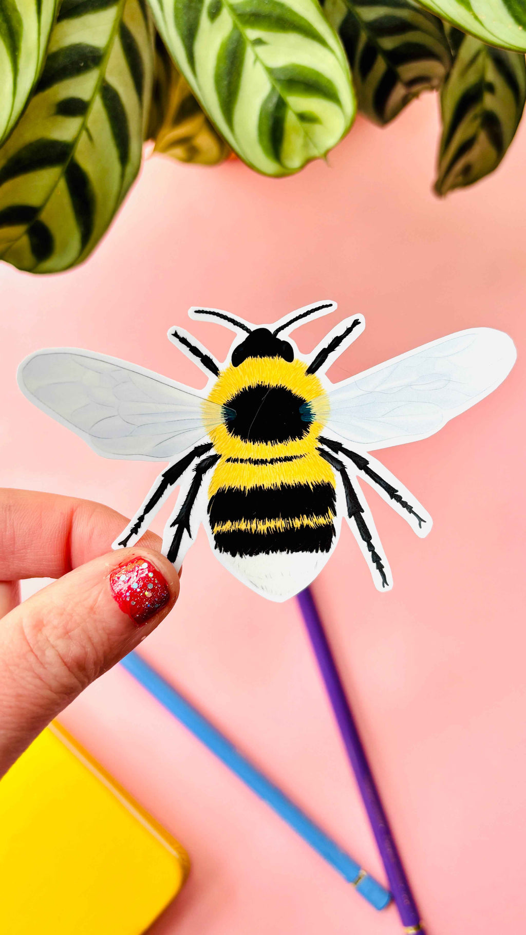 Garden Bumblebee Vinyl Sticker Waterproof Handmade
