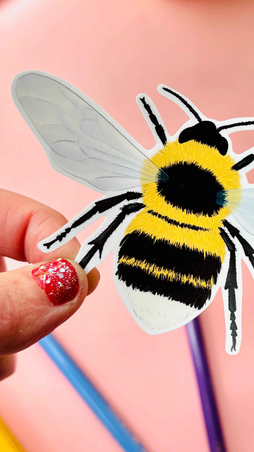 Garden Bumblebee Vinyl Sticker Waterproof Handmade