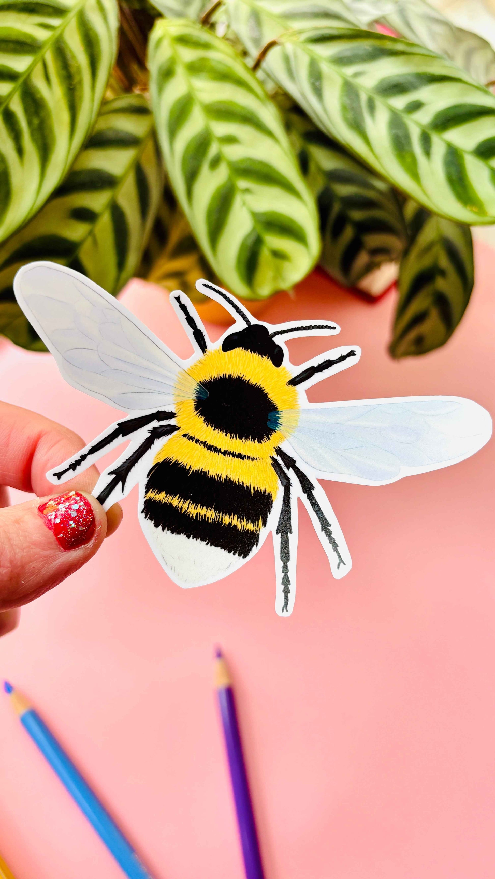 Garden Bumblebee Vinyl Sticker Waterproof Handmade